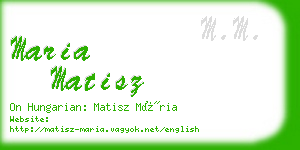 maria matisz business card